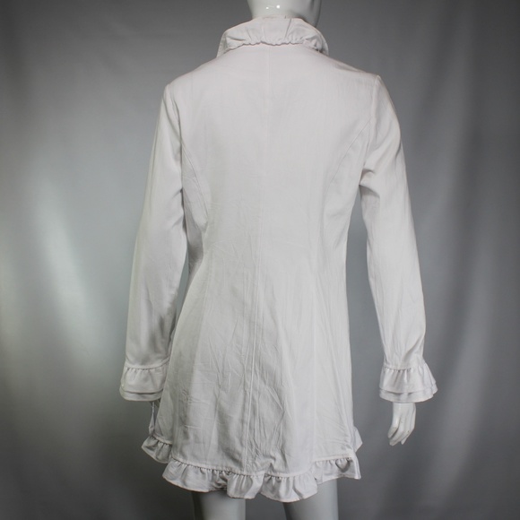 NWT Insight White Military-Style Ruffle Jacket - Picture 4 of 6